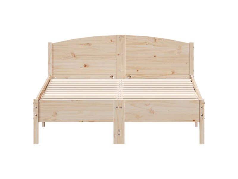  Lit double- lit adulte -  cadre de lit sans matelas 135x190 cm bois de pin massif  - Conforama C