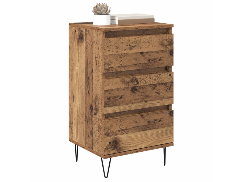 Buffet - bahut - meuble de rangement bois ancien 40 x 35 x 70 cm bois d'ingénierie et fer - Conforama C