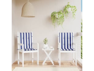 Lot de 2 coussins de dossier,  coussins de dos, tissu oxford bleu et blanc cf59447
