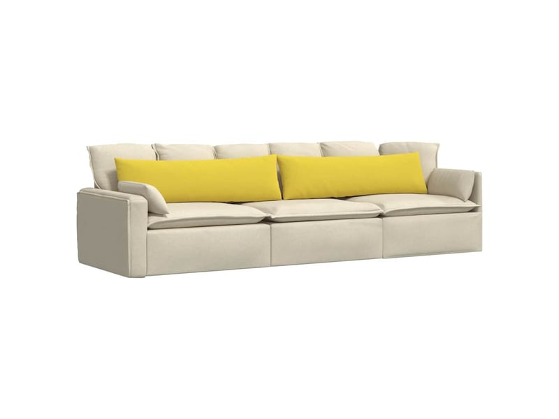  Lot de 2 coussins de canapé, coussins décoratifs tissu jaune clair 145 x 40 cm cf58887  - Conforama C