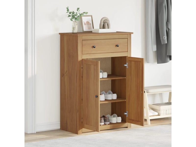  Meuble à chaussure, armoire à chaussures panama 80x40x114 cm bois de pin massif  - Conforama C