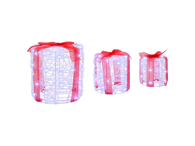 Décoration de boîte cadeau 3 pc blanc froid 20 x 20 x 21 cm cf61906 - Conforama D