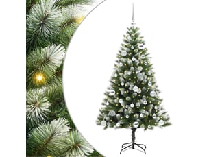 Sapin de noël - arbre de noël artificiel avec neige artificielle 150 led