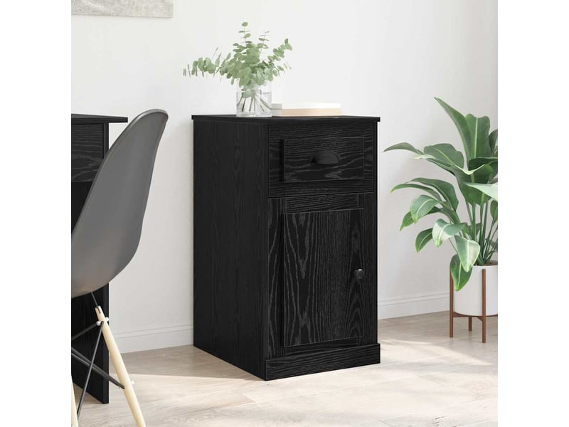 Meuble d'appoint, meuble de rangement salon 40 x 50 x 75 cm bois d'ingénierie chêne noir - Conforama B