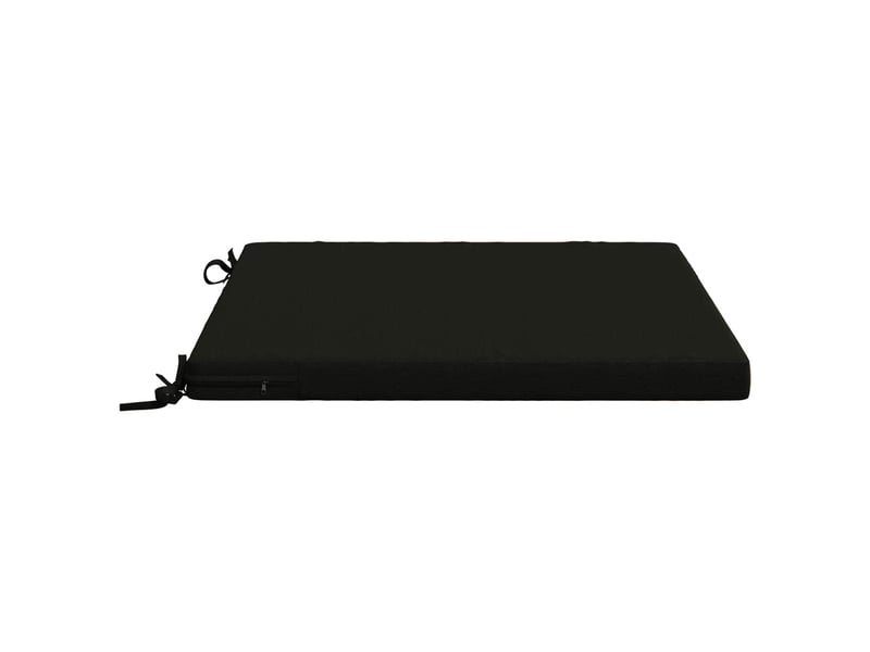 Lot de 4 coussins de siège, coussins d'assise soest 100 % polyester noir cf60464 - Conforama D