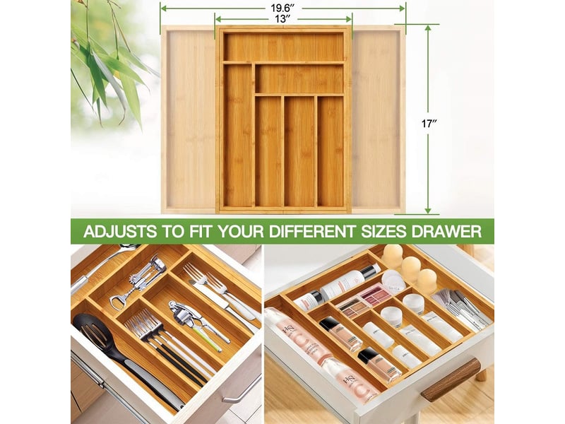  Range-couverts extensible 8 compartiments – 32-52 x 43 x 5cm  - Conforama B