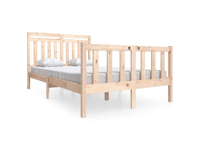  Lit double- lit adulte -  cadre de lit sans matelas bois massif 140x200 cm  - Conforama A