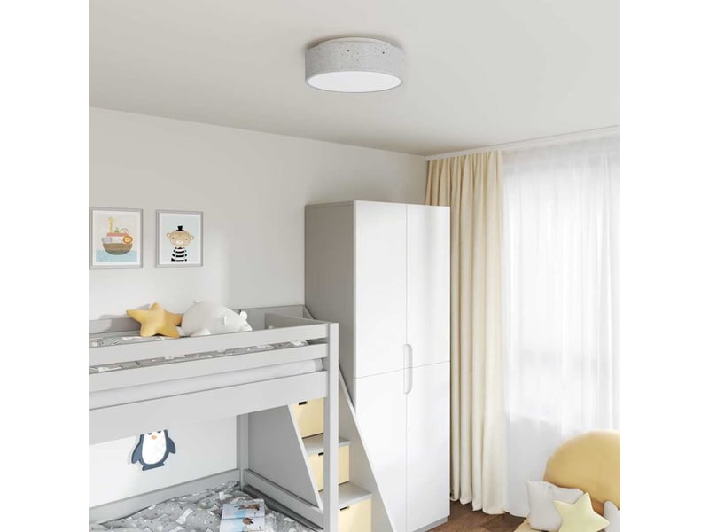  Lampe de plafond, plafonnier gris 38x38x13,5 cm tissu shl64591  - Conforama B