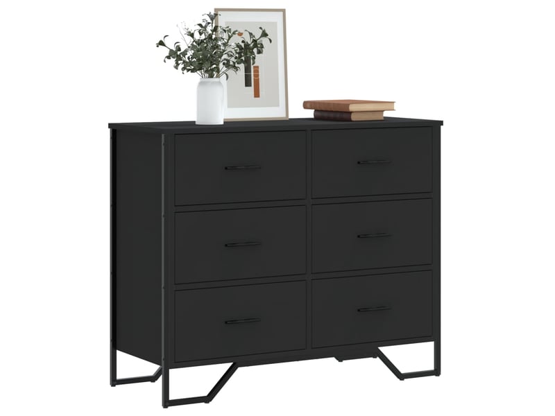  Commode chambre adulte, armoire à tiroirs noir 91x35,5x74,5 cm bois d'ingénierie  - Conforama B