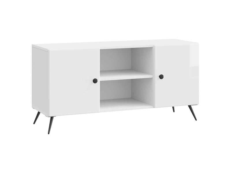  Meuble tv - banc tv - meuble de rangement 102 x 34,5 x 50 cm blanc brillant bois d'ingénierie  - Conforama A