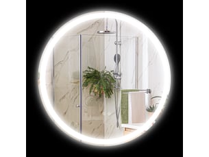 Miroir rond lumineux led de salle de bain ø 60 cm mural avec éclairage 3 couleurs interrupteur tactile 29w blanc argent