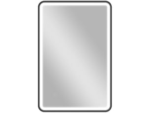 Miroir led salle de bains noir 90 x 60 cm, éclairage réglable