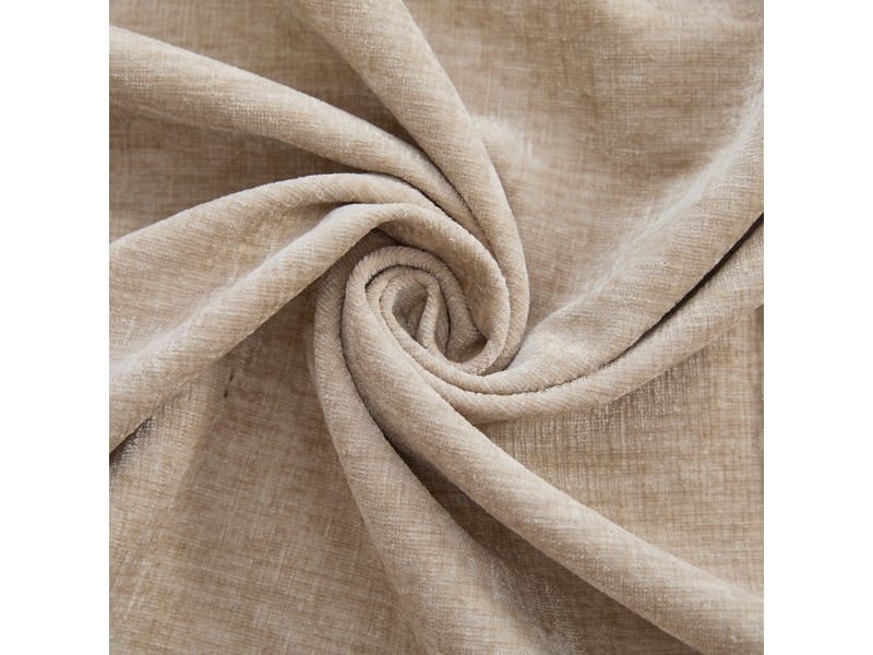 Méridienne modulable en tissu chenille beige clair avec rangement intégré et confort rembourré - Conforama D