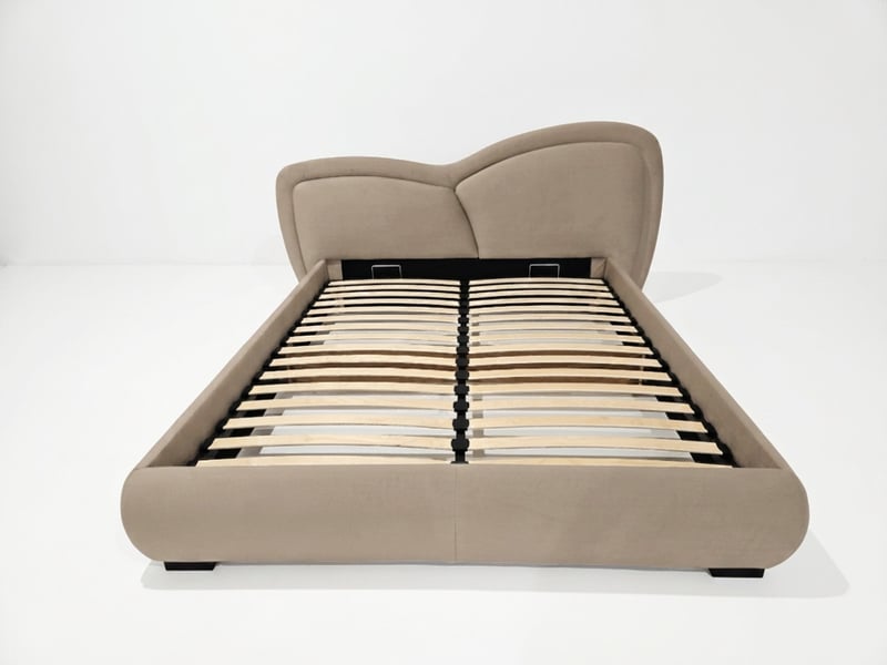 Bobochic lit bas daniela tissu velours lisse taupe 140x190 DANIELA - Conforama A