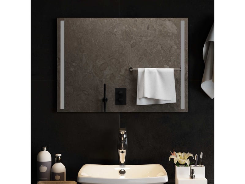  Miroir de salle de bain, miroir de toilette led transparent 70 x 50 cm verre trempé cf62608  - Conforama B