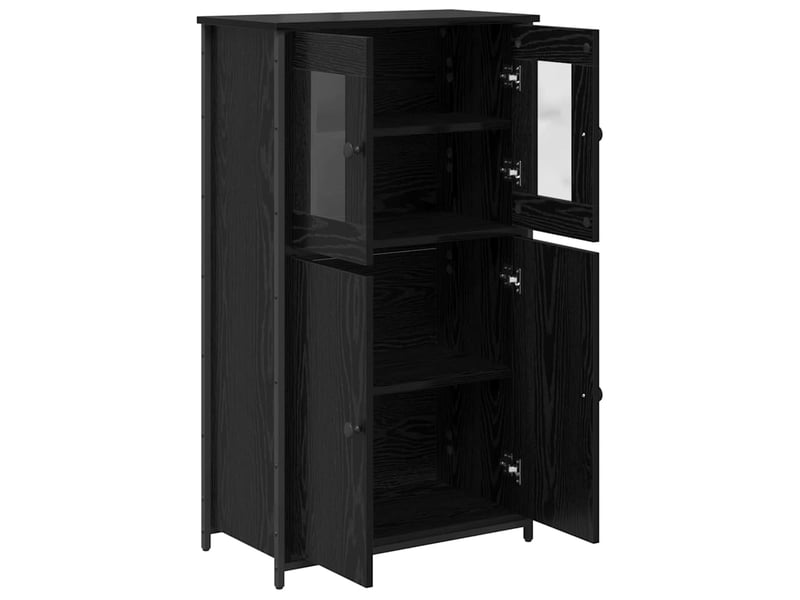  Buffet - haut armoire chêne noir 62 x 32 x 106,5 cm bois d'ingénierie  - Conforama E