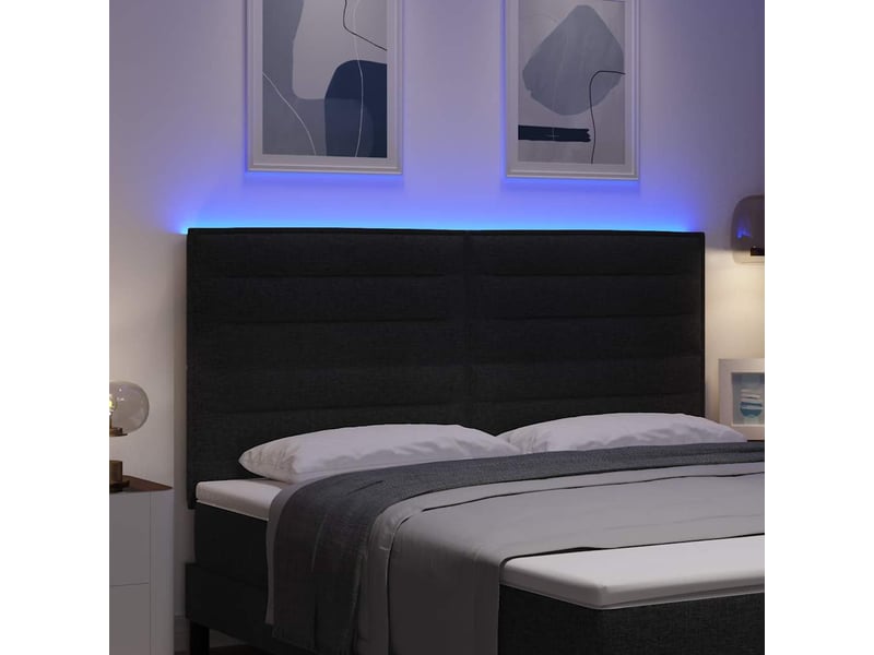  Tête de lit led avec bandes led noir 180 cm tissu shl10834  - Conforama D
