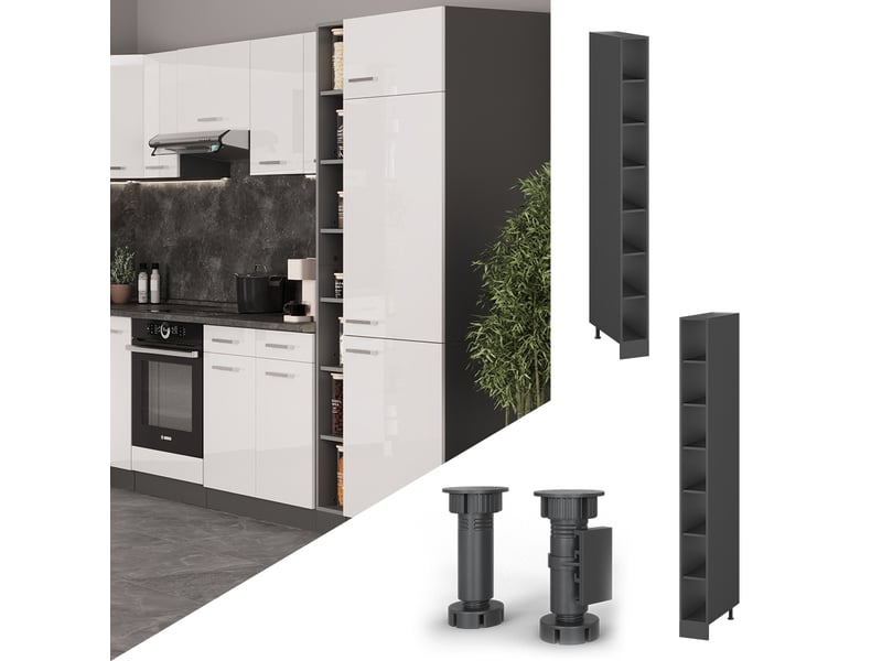  Vicco etagère de cuisine, anthraciteanthracite, 20cm avec 7 compartiments  - Conforama C