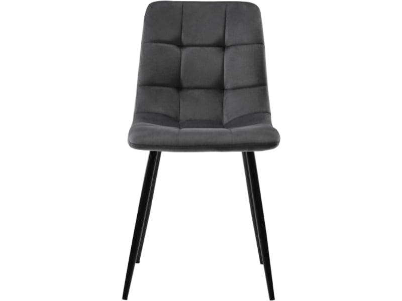 Ensemble salle à manger 5 pièces – table 140x80 cm mdf blanc, pieds métal doré, 4 chaises velours gris foncé - Conforama E