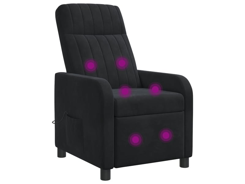  Vidaxl fauteuil de massage inclinable noir velours (v)  - Conforama A