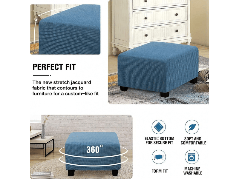  Housse de repose - pieds carrée bleue élastique avec base élastique, lavable XLH-ZLS-009496MF - Conforama C