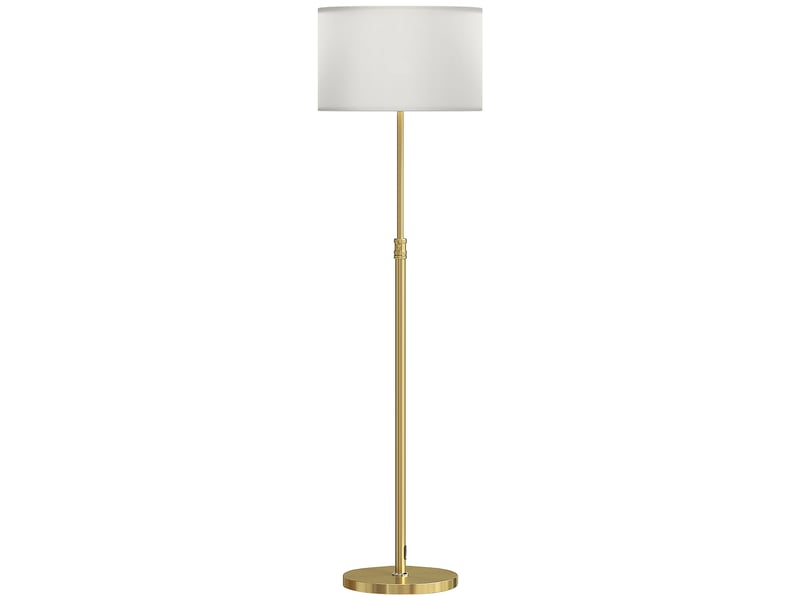  Lampadaire avec télécommande, hauteur réglable 133 à 168 cm, variateur et abat-jour effet lin pour salon  - Conforama D