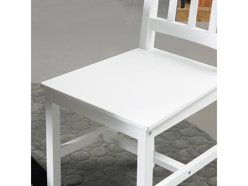  Chaises de salle à manger velisval bois massif confort blanc  - Conforama E