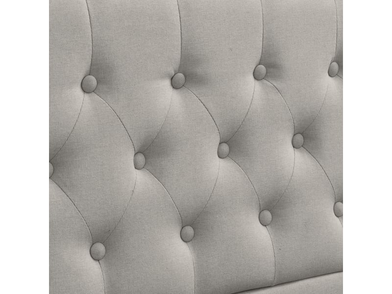  Lit coffre enfant 140x190 cm avec tête de lit et sommier, rangement et décor à rivets, lin, gris clair, sans matelas  - Conforama R