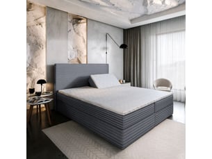 Lit avec rangement 140x200 cm <strong>MASSENO</strong> <strong></strong> coloris gris