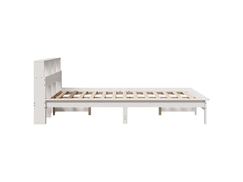 Lit double- lit adulte - cadre de lit sans matelas blanc 140x190 cm bois de pin massif - Conforama D