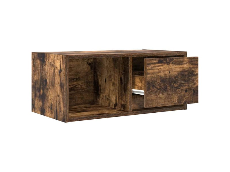  Lot de 2 meuble tv bas salon chêne fumé 60x31x25,5 cm bois d'ingénierie shl62601  - Conforama E
