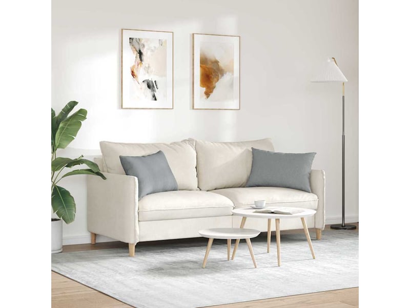  Lot de 2 coussins de canapé, coussins décoratifs tissu gris clair 60 x 40 cm cf58844  - Conforama D