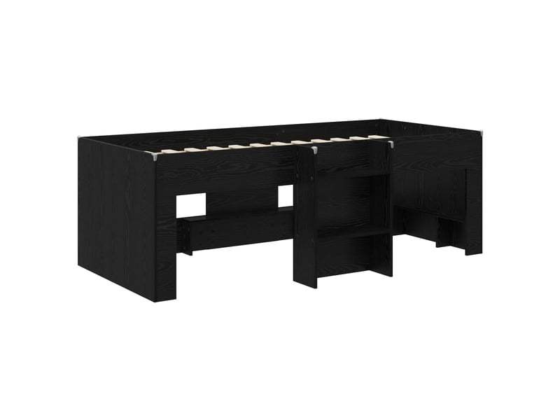  Cadre de lit élevé pour enfants - lit jeune chêne noir 80 x 200 cm  - Conforama D