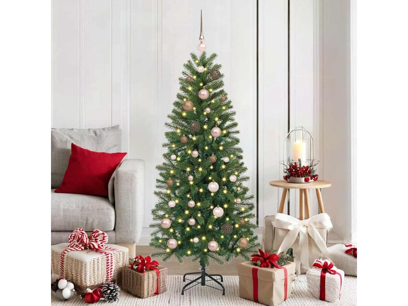  Sapin de noël artificiel, arbre de noël vert 150 cm pe et pvc shl8077  - Conforama B