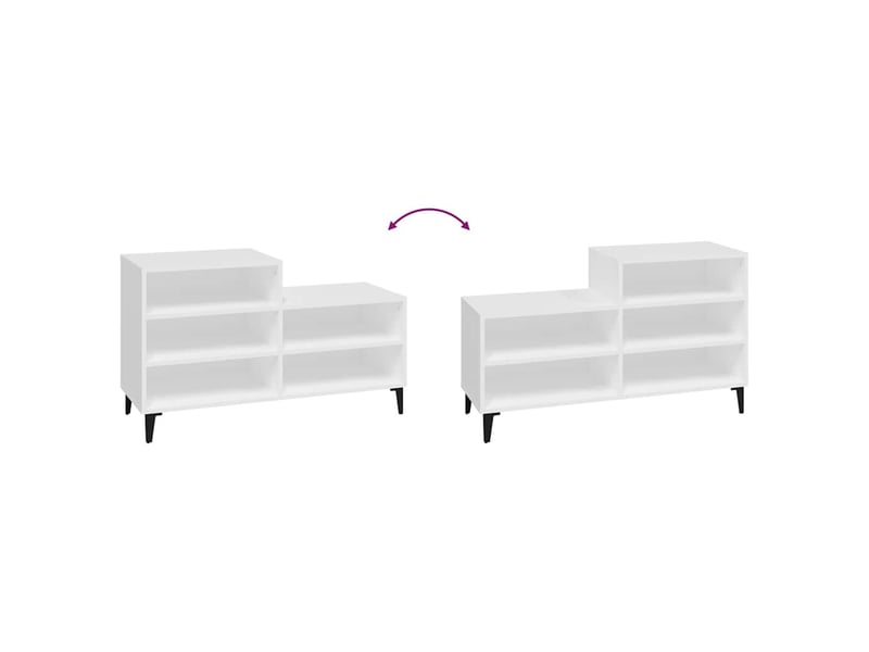  Meuble à chaussure | armoire à chaussures blanc 102x36x60 cm bois d'ingénierie shl5366  - Conforama E