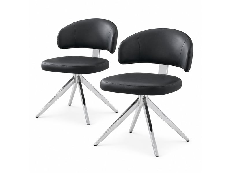 Chaise pivotante,54,5x50,5x77 cm,avec rotation à 360°,pu,noir  - Conforama A