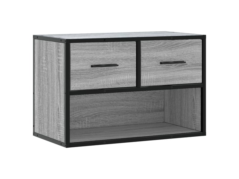  Meuble tv - banc tv - meuble de rangement sonoma gris 60x31x39,5 cm bois d'ingénierie et métal  - Conforama A