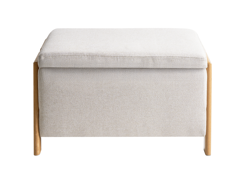 Banc de rangement edland tissu beige clair  - Conforama E