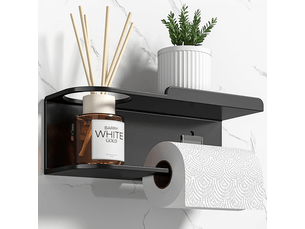 Support porte papier toilette mural sans perçage – dérouleurdévidoir papier toilette murale inox avec étagère – porte rouleau wc