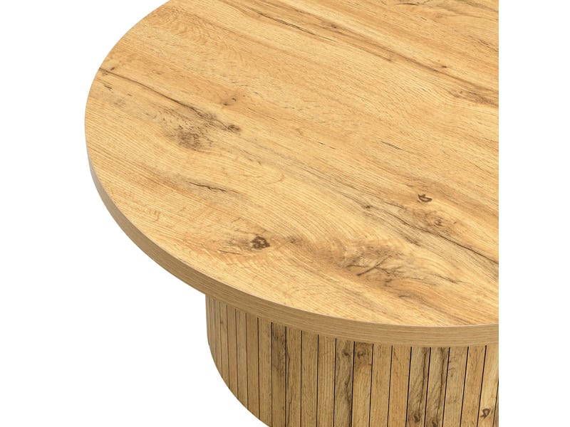  Ensemble de 2 tables basses rondes gigognes à relief vertical, naturel, ø75,50 cm Fay Lum - Conforama E