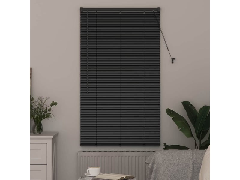Store vénitien, store de fenêtre noir 175 x 70 cm 25 mm aluminium cf48131 - Conforama C