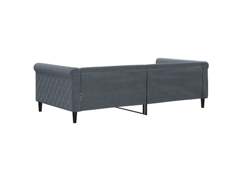  Lit simple- lit adulte -  lit de repos sans matelas gris foncé 100x200 cm velours  - Conforama D