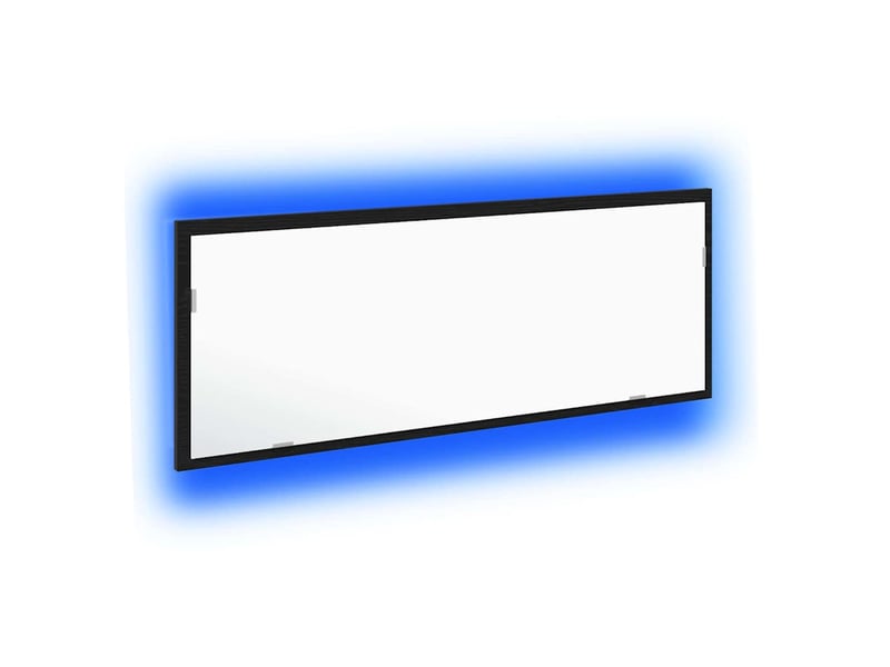 Miroir de salle de bain, miroir de toilette led chêne noir 100 x 8,5 x 37 cm verre cf62562 - Conforama A