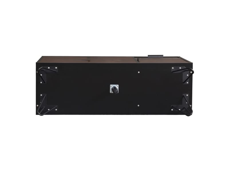  Buffet 90x30x71,5 cm, meuble de cuisine avec portes, tiroir et étagère réglable, aspect bois, mdf et panneau de particules, noir et marron  - Conforama E