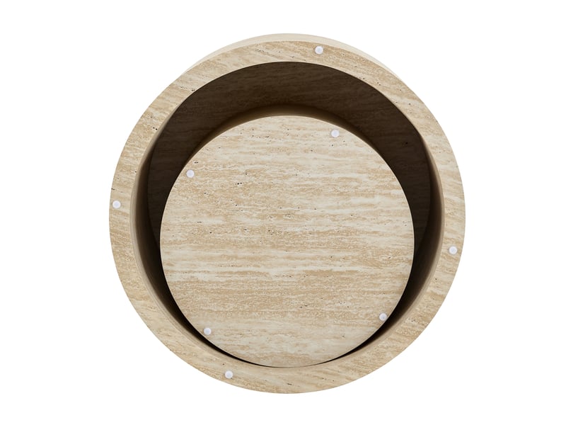 Lot de 2 tables basses gigognes rondes, avec rangement intégré, ø 62,844 cm, h 3529 cm, aspect bois naturel, rangement intérieur, pour salon Luxe haut de gamme - Conforama E