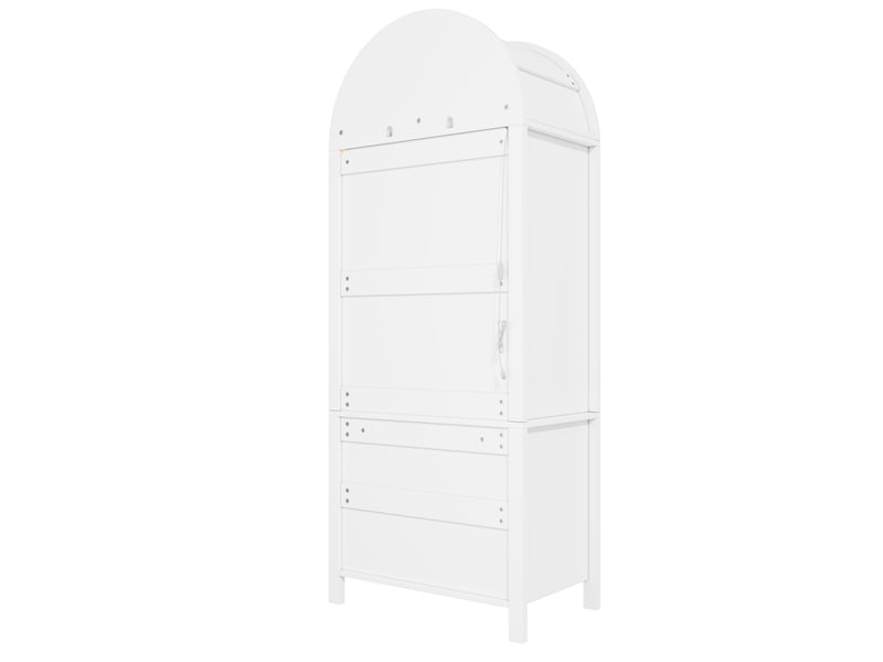  Armoire blanche avec led, penderie moderne avec portes en verre et compartiment à bijoux, 80x50x200 cm  - Conforama W