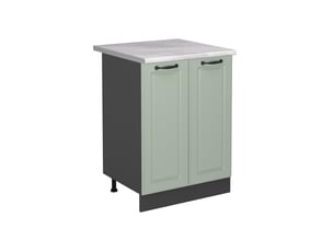 Vicco meuble bas de cuisine, mint campagneanthracite, 60cm plan de travail marbre