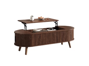 Table basse capsule coloris bois foncé WISHDOR  - 50 cmx120 cm