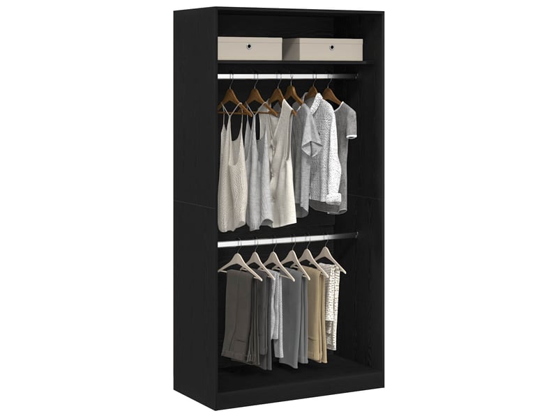  Armoire chambre, armoire de rangement chêne noir 100x50x200 cm bois d'ingénierie shl8359  - Conforama C