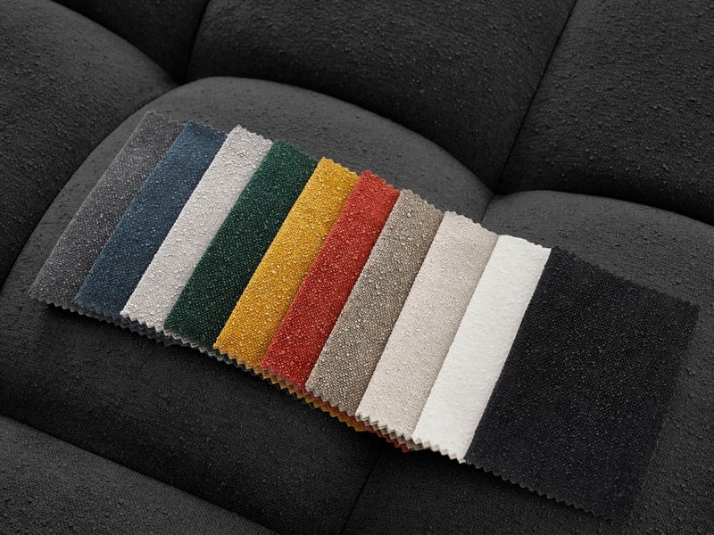 Bobochic canapé droit convertible coffre everest tissu texturé avec pouf noir EVEREST - Conforama C
